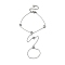 Stainless Steel & Falt Round Glass Ring Bracelets for Women, Stainless Steel Color, 8-1/2 inch(21.5cm)