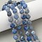 Natural Blue Aventurine Beads Strands, Faceted, Twist, with Seed Beads, Dyed & Heated, 10x9~10x9~10mm, Hole: 1mm, about 33~34pcs/strand, 15.04''~15.35''(38.2~39cm)