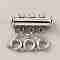 304 Stainless Steel Slide Lock Clasps, Peyote Clasps, with Spring Clasps and Loops, Tube, for Jewelry Making, Stainless Steel Color, 21x20x7mm, Hole: 1.5mm