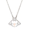 Constellation Rhinestone Pendant Necklace, Platinum Brass Star Necklace, Libra, 16.14~19.69 inch(41~50cm)