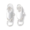 Rack Plating Brass Lobster Claw Clasps, with Jump Rings, Long-Lasting Plated, Lead Free & Cadmium Free, Silver, 12x5.8x2.8mm, Hole: 3.5mm