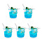 Transparent Resin Big Pendants, Imitation Drink, Ice Drink Charm with Avocado, Green, 46x35x51mm, Hole: 2mm