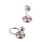 Brass Clip-on Earring Findings, Spiral Earring Hooks with Cup, with Silicone, Platinum, 15x11mm