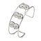 Non-Tarnish 304 Stainless Steel Wide Textured Open Cuff Bangles, Peanut, 2-1/2~2-3/4 inch(6.5~7cm)x1-7/8 inch(4.7cm)