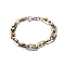 201 Stainless Steel Oval Link Chain Bracelets, with 304 Stainless Steel Clasps, Golden & Stainless Steel Color, 8-1/2 inch(21.5cm)