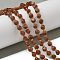 Synthetic Goldstone Beads Strands, with Seed Beads, Faceted, Dice, 6x6mm, Hole: 1mm, about 47~52pcs/strand, 15.35''~15.75''(39~40cm)