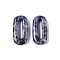 Natural Blue Spot Jasper Oval Pendants, Oval Ring Charms, 30x15~16x5~6mm, Hole: 17.5~19.5x3.5~4.5mm