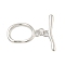 Brass Toggle Clasps, Oval, Platinum, Oval: 23.5x15x2mm, Hole: 3mm, Bar: 27x7x2mm, Hole: 2.5mm