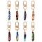 8Pcs 8 Styles Alloy Enamel Pendants Decorations, Feather, with Swivel Clasps for Keychain, Purse, Backpack Ornament, Mixed Color, 73mm, 1pc/style