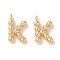 Brass Pendants, Letter Charms, Real 18K Gold Plated, 13x8x2mm, Hole: 1mm