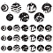 35pcs 7 styles Alloy Enamel Pendants, Platinum, Mixed Shapes, 20~26x17~22.5x1~1.5mm, Hole: 2mm, 5pcs/style