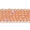 Transparent Electroplate Glass Beads Strands, AB Color Plated, Faceted, Bicone, Sandy Brown, 3.5~3.8x3mm, Hole: 0.8mm, about 107~110pcs/strand, 32.5~34cm