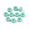 Opaque Solid Color Glass Beads, Flat Round, Turquoise, 6~6.5x3mm, Hole: 1.2~1.6mm, , about 214pcs/50g