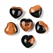 Natural Agate(Dyed & Heated) Heart Palm Stone, Healing Pocket Tone for Reiki Energy Balancing Meditation Gift, Dark Orange, 19.5~20.5x20~20.5x13~14mm
