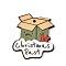 Printed Poplar Wood Pendants, Christmas Series, Box, 35x30x2mm, Hole: 1.6mm