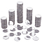 300Pcs Acrylic Self Adhesive Mirror Mosaic Tiles, Flat Round, Silver, 20x1mm