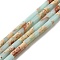 Synthetic Imperial Jasper Dyed Beads Strands, Column, Aqua, 12.5~13x3.5~4mm, Hole: 1.2mm, about 29pcs/strand, 15.31''(38.9cm)