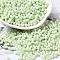 Opaque Colours Luster Glass Seed Beads, Peanut, Pale Green, 6x3.5x3mm, Hole: 1mm, about 7258pcs/pound