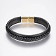 Braided Leather Cord Bracelets BJEW-H561-02E-1