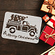 FINGERINSPIRE Merry Christmas Truck Carrying Christmas Tree Stencils Decoration Template 29.7x21cm A4 Large Painting Christmas Theme Reusable Mylar Template for Wall Wood Signs Christmas Home Decor DIY-WH0202-383-3