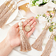 GORGECRAFT 8PCS Large Tassel Key Colorful Handmade Silky Floss Tiny Craft Tassels with Plastic Beads for DIY Craft Accessory Home Decoration(PeachPuff) HJEW-GF0001-23B-3
