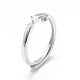 Componenti regolabili per anello da dito in argento sterling placcato rodio STER-L055-021P-2