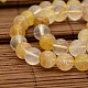 Brins de perles rondes de quartz hématoïde jaune de pierres précieuses naturelles G-N0078-10mm-01-1