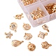 100Pcs 10 Style Rack Plating Eco-Friendly Iron Charms IFIN-YW0001-29-5