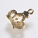 Brass Micro Pave Cubic Zirconia Charms KK-F737-21G-RS-2