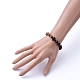Natural Wood Beads Stretch Bracelets BJEW-JB05231-02-4
