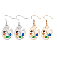 Anattasoul 2 paire de boucles d'oreilles pendantes en palette d'émail coloré de 2 couleurs EJEW-AN0002-73-1