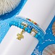 5Pcs 5 Style Evil Eye Lampwork & Synthetic Turquoise & Natural Pearl  Beaded Stretch Bracelets Set BJEW-JB09708-3