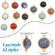 12Pcs 12 Styles Gemstone Connector Charms PALLOY-AB00052-2