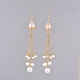 Natural Pearl Dangle Earrings EJEW-JE03983-1