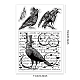 GLOBLELAND Raven with Gentleman's Hat Clear Stamps Words Background Silicone Clear Stamp Seals for Cards Making DIY Scrapbooking Photo Journal Album Decoration DIY-WH0167-57-0108-6