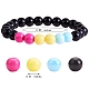 Bracelet extensible en perles rondes en acrylique pour femme BJEW-SW00066-02-7