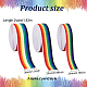 FINGERINSPIRE 6 Yards Rainbow Color Nylon Elastic Ribbon 20/25/38mm Wide Sewing Elastic Ribbon Trim Flat with Stripe Pattern Colored Striped Elastic Ribbon for Waistband Wig Bands Sewing Accessories EC-FG0001-01-2