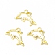Rack Plating Alloy Dolphin Open Back Bezel Charms FIND-G052-39LG-3