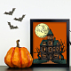GLOBLELAND Halloween Clear Stamps Horror House Bat Pumpkin Tree Moon Silicone Clear Stamp Seals for Cards Making DIY Scrapbooking Photo Journal Album Decoration DIY-WH0167-56-892-3