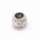 Rondelle 304 Stainless Steel Grade A Rhinestones European Large Hole Beads OPDL-M012-10P-1