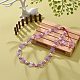 Farfalla acrilica e collana di perline intrecciate di perle di plastica per le donne NJEW-JN04053-2