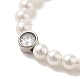 Bracelet en perles d'imitation abs et strass avec 304 fermoirs en acier inoxydable BJEW-K237-02P-3