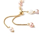 Bracelets réglables en perles de perles naturelles BJEW-JB06531-01-5
