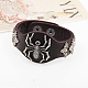 Punk rock spider et crâne avec des bracelets en alliage d'aile vachette cordon cloutés BJEW-P0001-25B-2