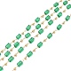 Faceted Cuboid Glass & Round Beaded Chains CHC-G018-02KCG-1