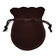 ベルベットのバッグ  ひょうたん形の巾着ジュエリーポーチ  ココナッツブラウン  9x7cm TP-S003-5-2