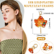 Beebeecraft 5Pcs/Box Maple Leaf Charms 18K Gold Plated Fall Leaf Charm Pendants with Cubic Zirconia Enamel Autumn Jewelry Making for Thanksgiving Necklace Bracelet KK-BBC0002-71-2