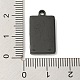 イオンメッキ304ステンレス鋼ペンダント  長方形のチャーム  ブラック  21x11.5x1.9mm  穴：1.8mm STAS-D025-06B-01-3