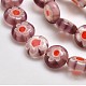 Handmade Millefiori Glass Flat Round Bead Strands LK-P011-10-3