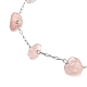 Bracelet de cheville en perles de pierres précieuses naturelles mélangées avec 304 chaîne en acier inoxydable pour femme AJEW-Z008-01-3